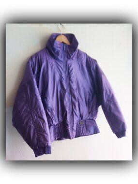 Vintage Hot Music Women's Purple Puffer Jacket Size XL